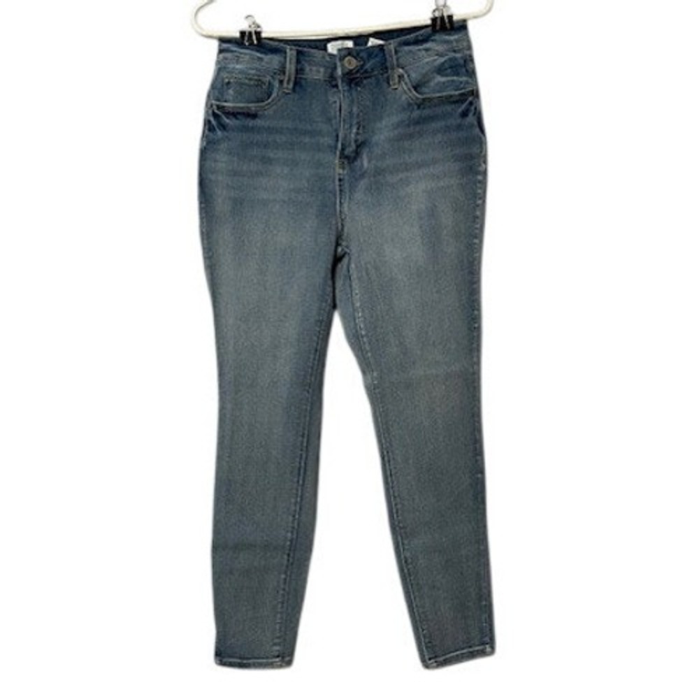 Time and Tru Super Skinny High Rise Jeans Medium Wash Blue Denim Womens 4